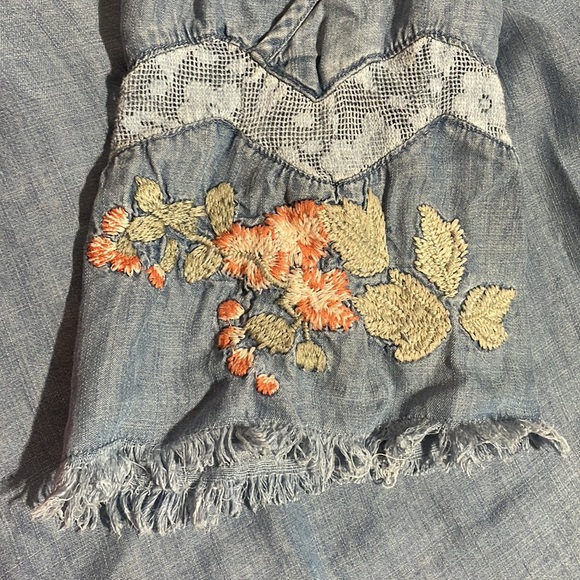 Billy T Cold Shoulder Button Down Back Denim Dress - Picture 5 of 10